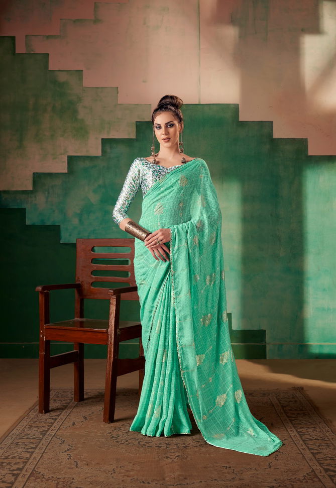 Stavan Sira Georgette Party Wear Sarees Catalog